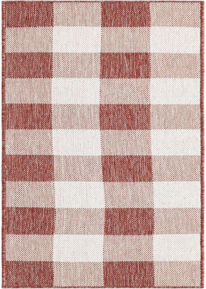 2' x 6' Easy-Clean Checkered Indoor / Outdoor Runner Rug