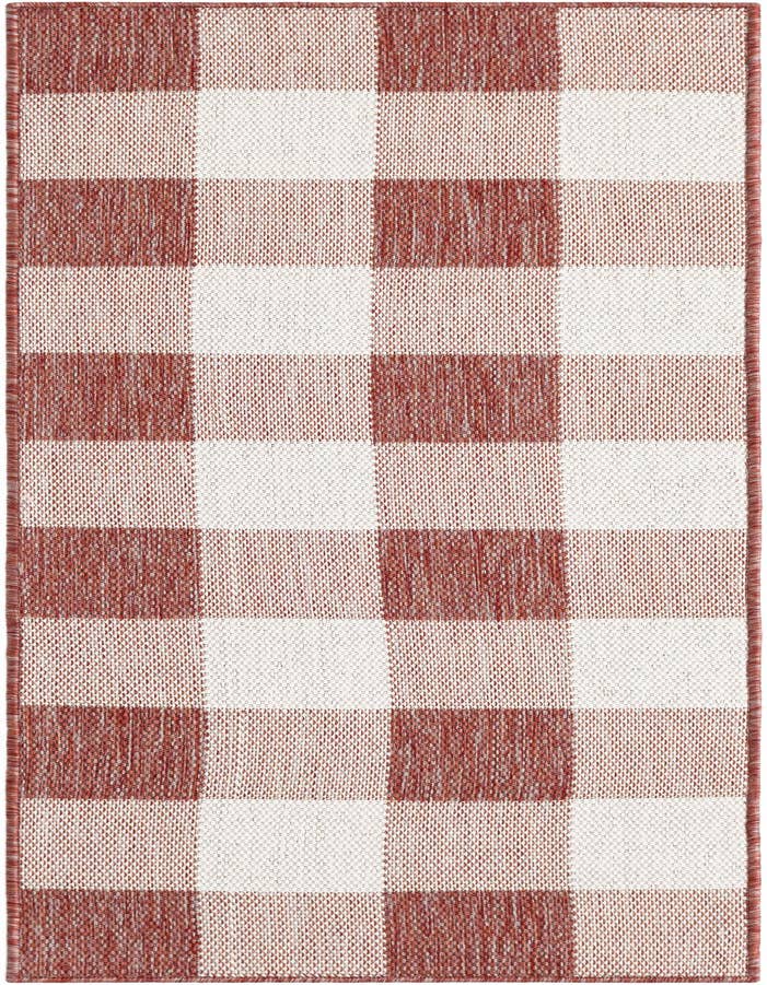 Detail image of 2' x 6' Easy-Clean Checkered Indoor / Outdoor Runner Rug