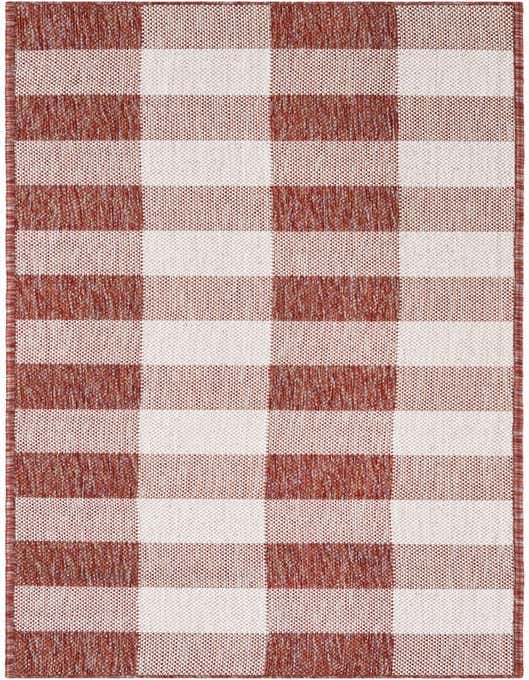 2' x 8' Easy-Clean Checkered Indoor / Outdoor Runner Rug