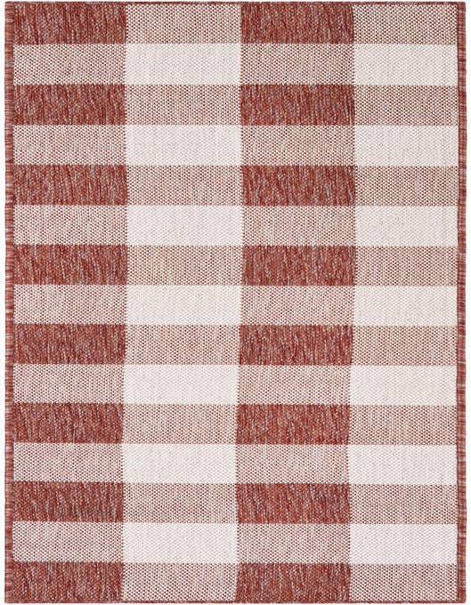Detail image of 2' x 8' Easy-Clean Checkered Indoor / Outdoor Runner Rug