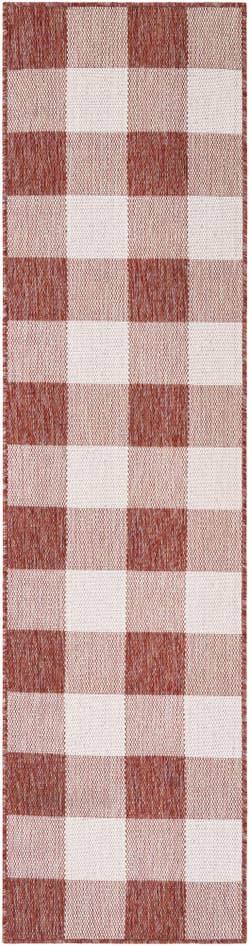 Detail image of 2' x 8' Easy-Clean Checkered Indoor / Outdoor Runner Rug