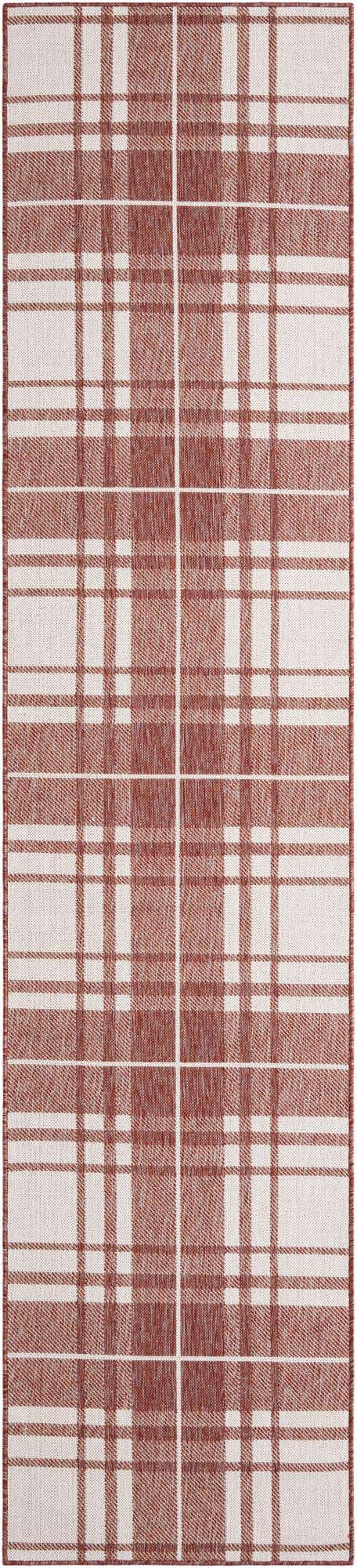 2' 7 x 12' Easy-Clean Checkered Indoor / Outdoor Runner Rug