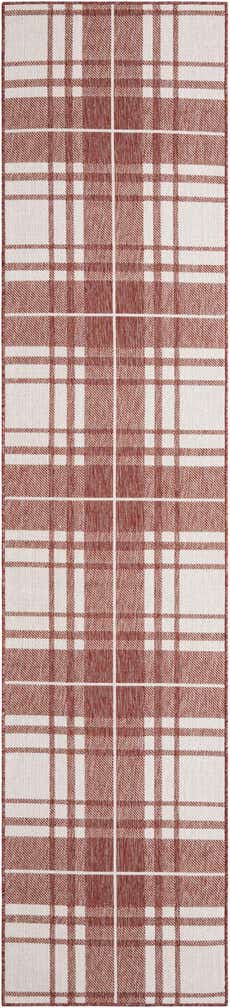 2' 7 x 12' Easy-Clean Checkered Indoor / Outdoor Runner Rug