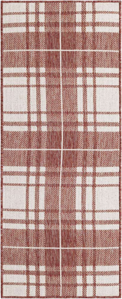 2' x 5' 3 Easy-Clean Checkered Indoor / Outdoor Runner Rug