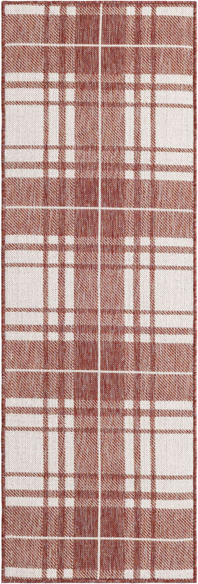 2' x 6' Easy-Clean Checkered Indoor / Outdoor Runner Rug