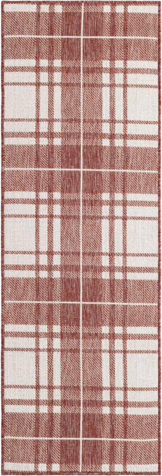 Detail image of 2' x 6' Easy-Clean Checkered Indoor / Outdoor Runner Rug