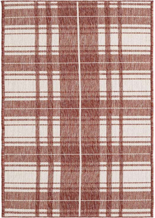 2' x 8' Easy-Clean Checkered Indoor / Outdoor Runner Rug