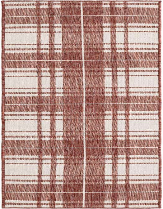 2' x 8' Easy-Clean Checkered Indoor / Outdoor Runner Rug