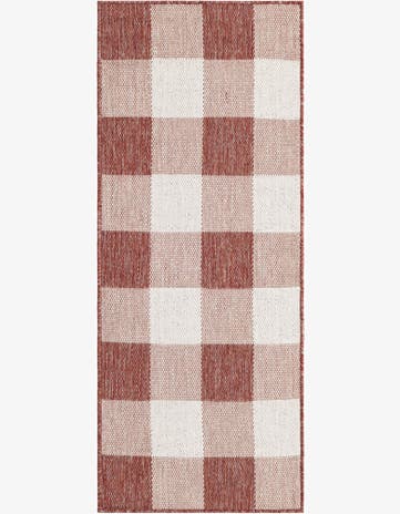 2' x 5' 3 Easy-Clean Checkered Indoor / Outdoor Runner Rug