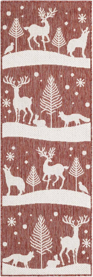 Detail image of 2' x 6' Easy-Clean Holiday Indoor / Outdoor Runner Rug