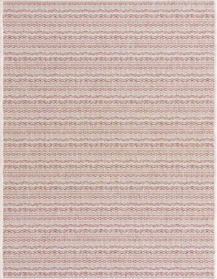 2' 7 x 12' Easy-Clean Striped Indoor / Outdoor Runner Rug