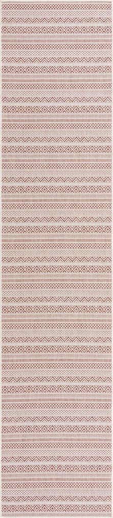 2' 7 x 12' Easy-Clean Striped Indoor / Outdoor Runner Rug