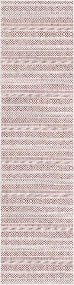 Detail image of 2' x 8' Easy-Clean Striped Indoor / Outdoor Runner Rug