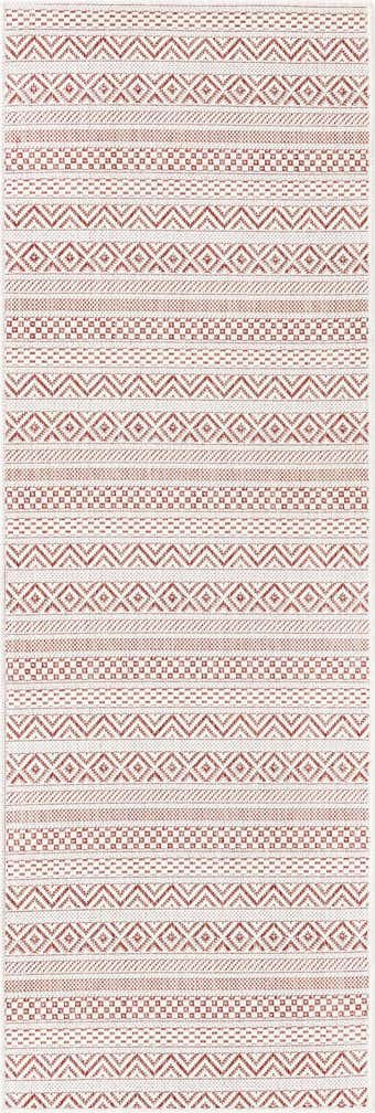 2' x 6' Easy-Clean Striped Indoor / Outdoor Runner Rug