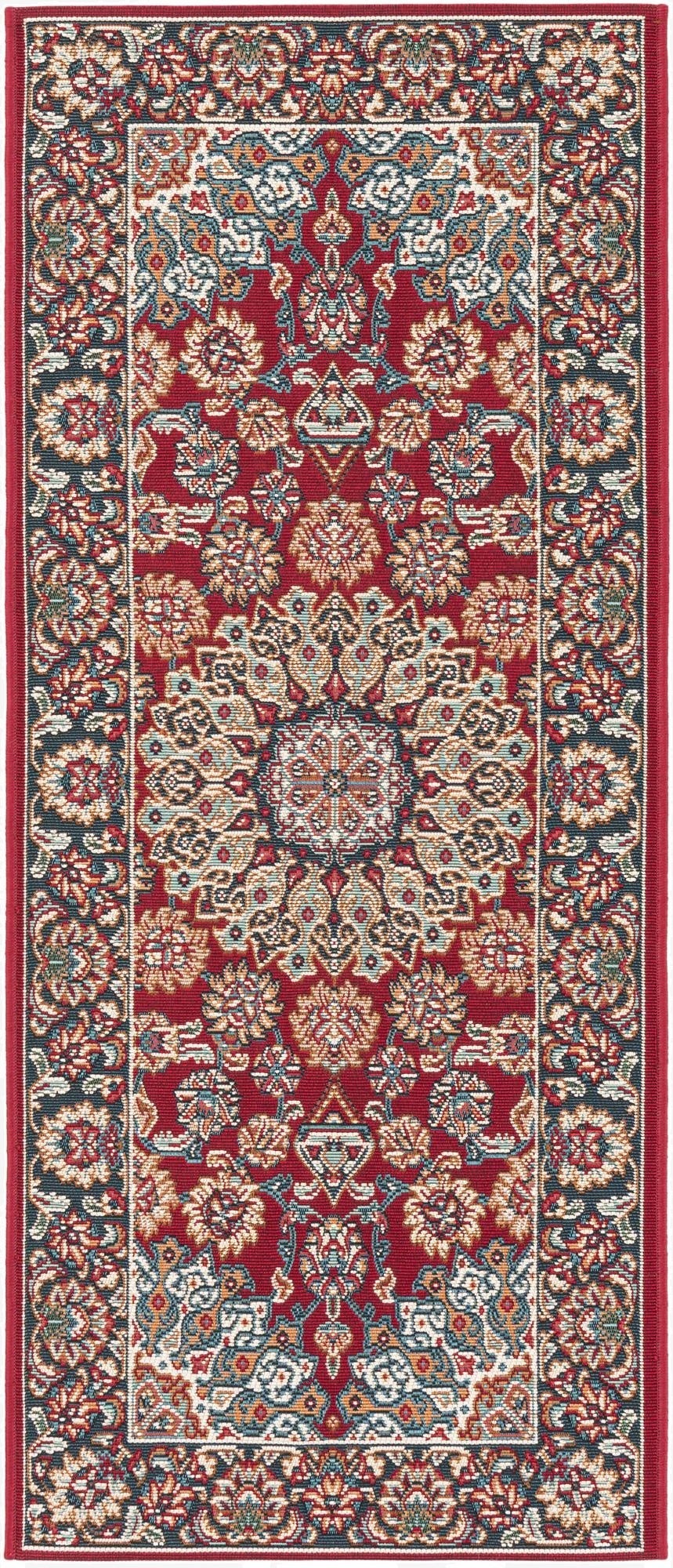 2' x 5' 1  Washable Traditional Indoor / Outdoor Runner Rug