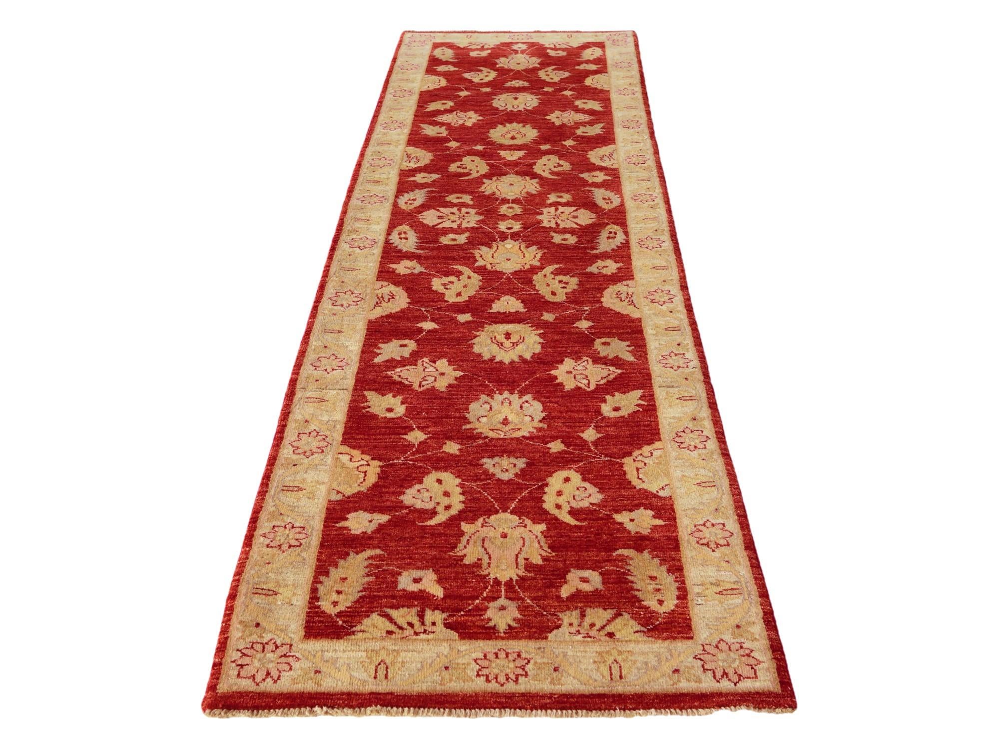 2' 7 x 10' 2 Hand Knotted Pershawar Ziegler Runner Rug