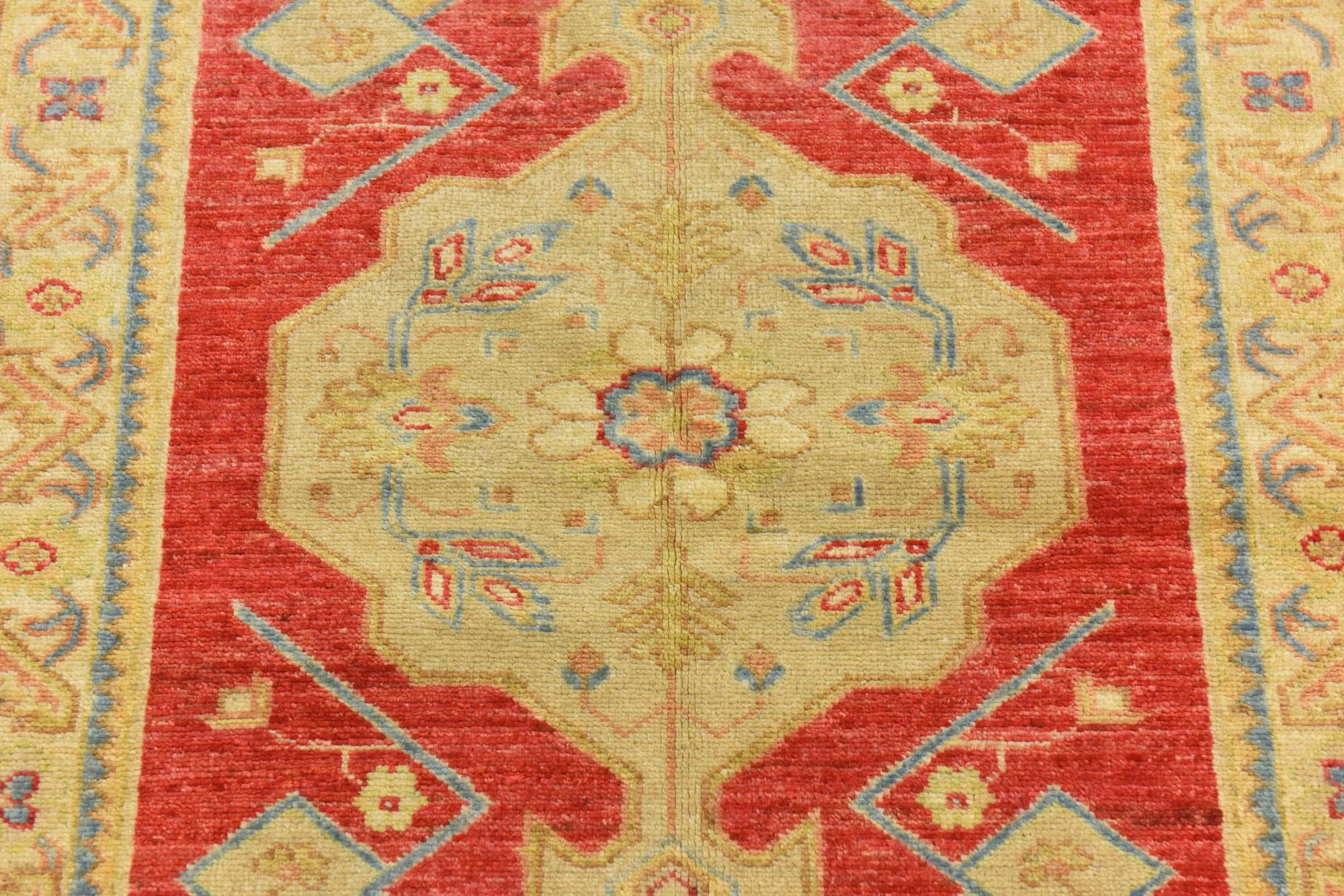 3' x 9' 7 Hand Knotted Peshawar Ziegler Runner Rug