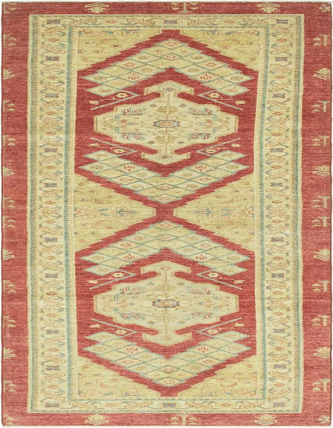 Detail image of 3' x 9' 7 Hand Knotted Peshawar Ziegler Runner Rug