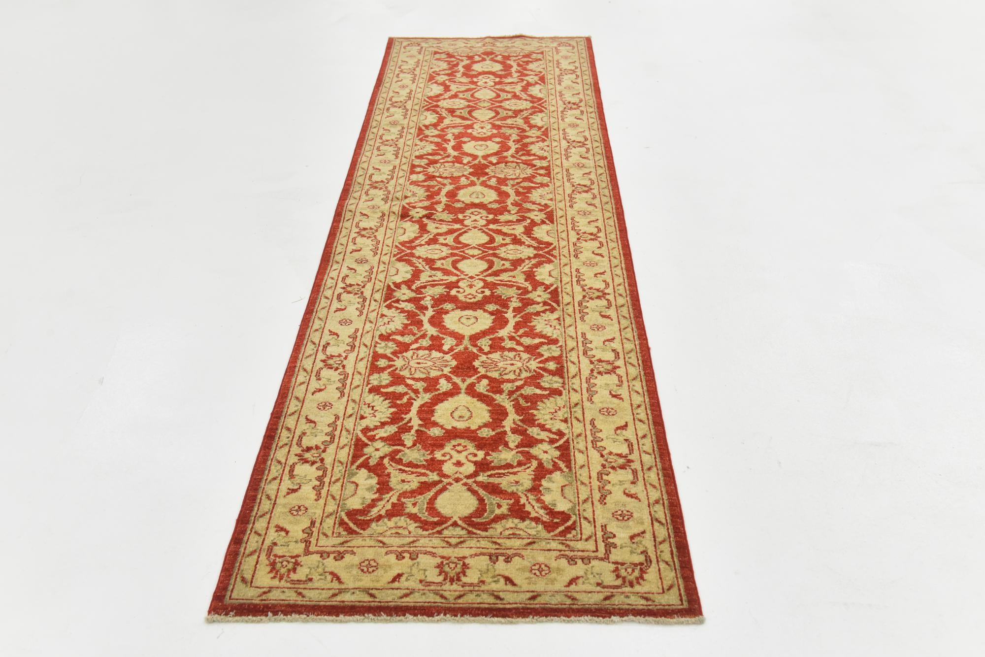 2' 7 x 9' 8 Hand Knotted Peshawar Ziegler Runner Rug