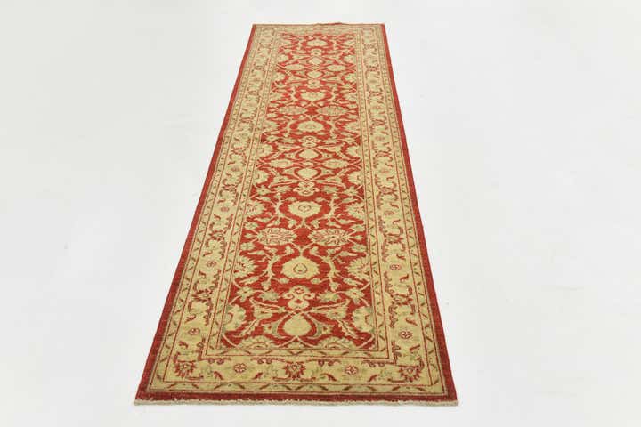 2' 7 x 9' 8 Hand Knotted Peshawar Ziegler Runner Rug
