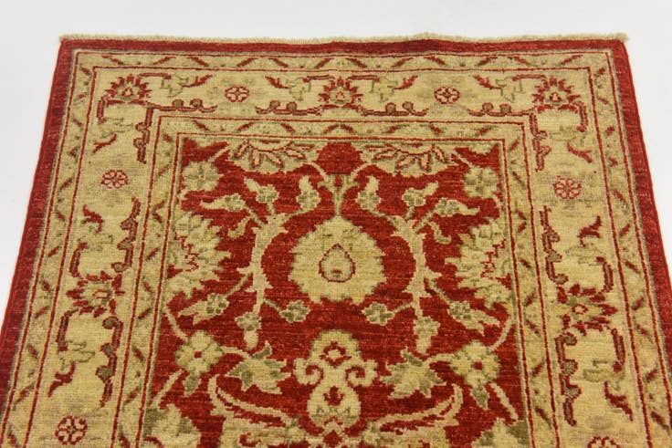 Detail image of 2' 7 x 9' 8 Hand Knotted Peshawar Ziegler Runner Rug