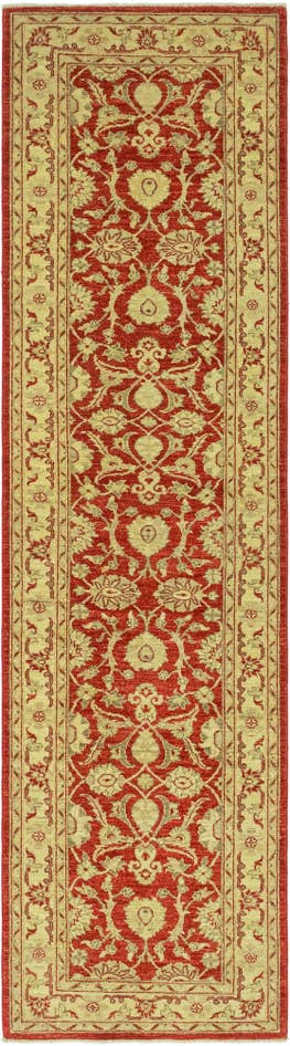 Detail image of 2' 7 x 9' 8 Hand Knotted Peshawar Ziegler Runner Rug