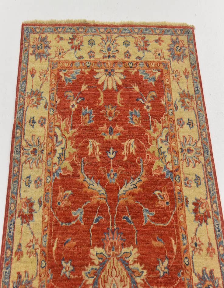 Detail image of 2' 5 x 6' 7 Hand Knotted Peshawar Ziegler Runner Rug