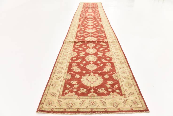 Detail image of 3' x 16' 7 Hand Knotted Peshawar Ziegler Runner Rug