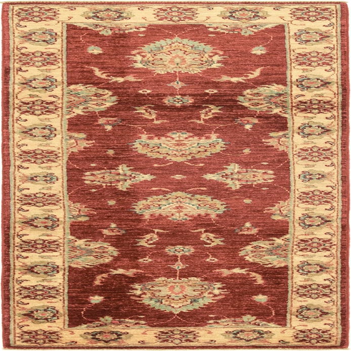 Red 2' x 6' 1 Hand Knotted Peshawar Ziegler Runner Rug