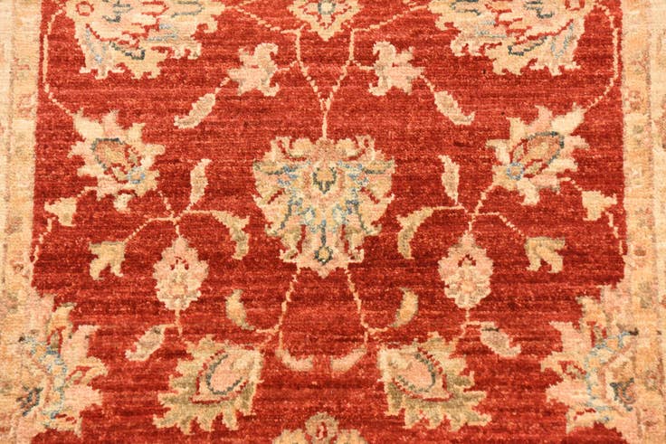 Detail image of 2' 9 x 9' 11 Hand Knotted Peshawar Ziegler Runner Rug