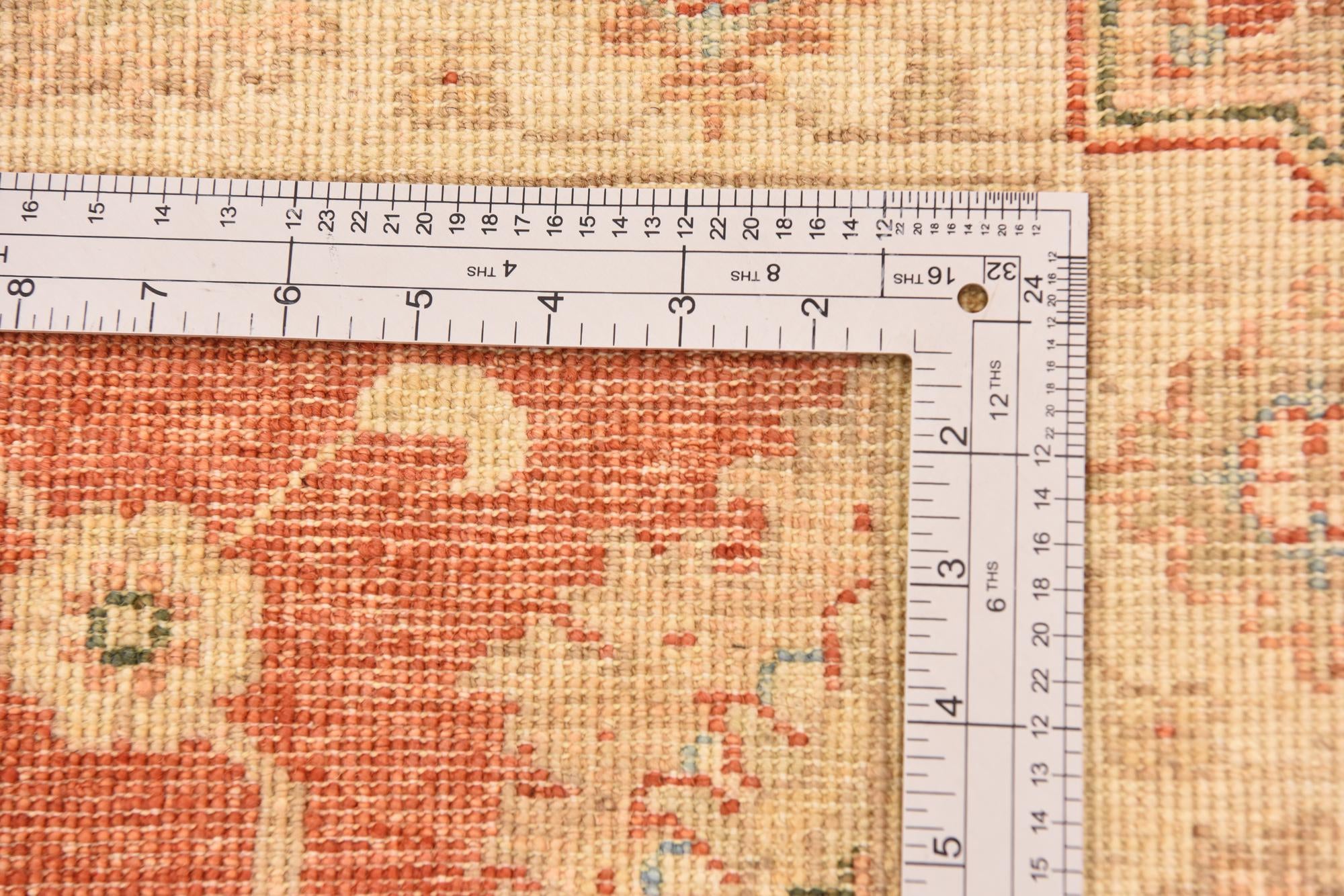 2' 9 x 9' 9 Hand Knotted Peshawar Ziegler Runner Rug