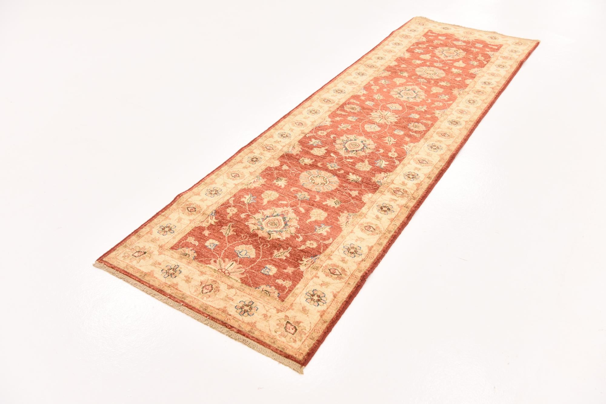 2' 9 x 9' 6 Hand Knotted Peshawar Ziegler Runner Rug