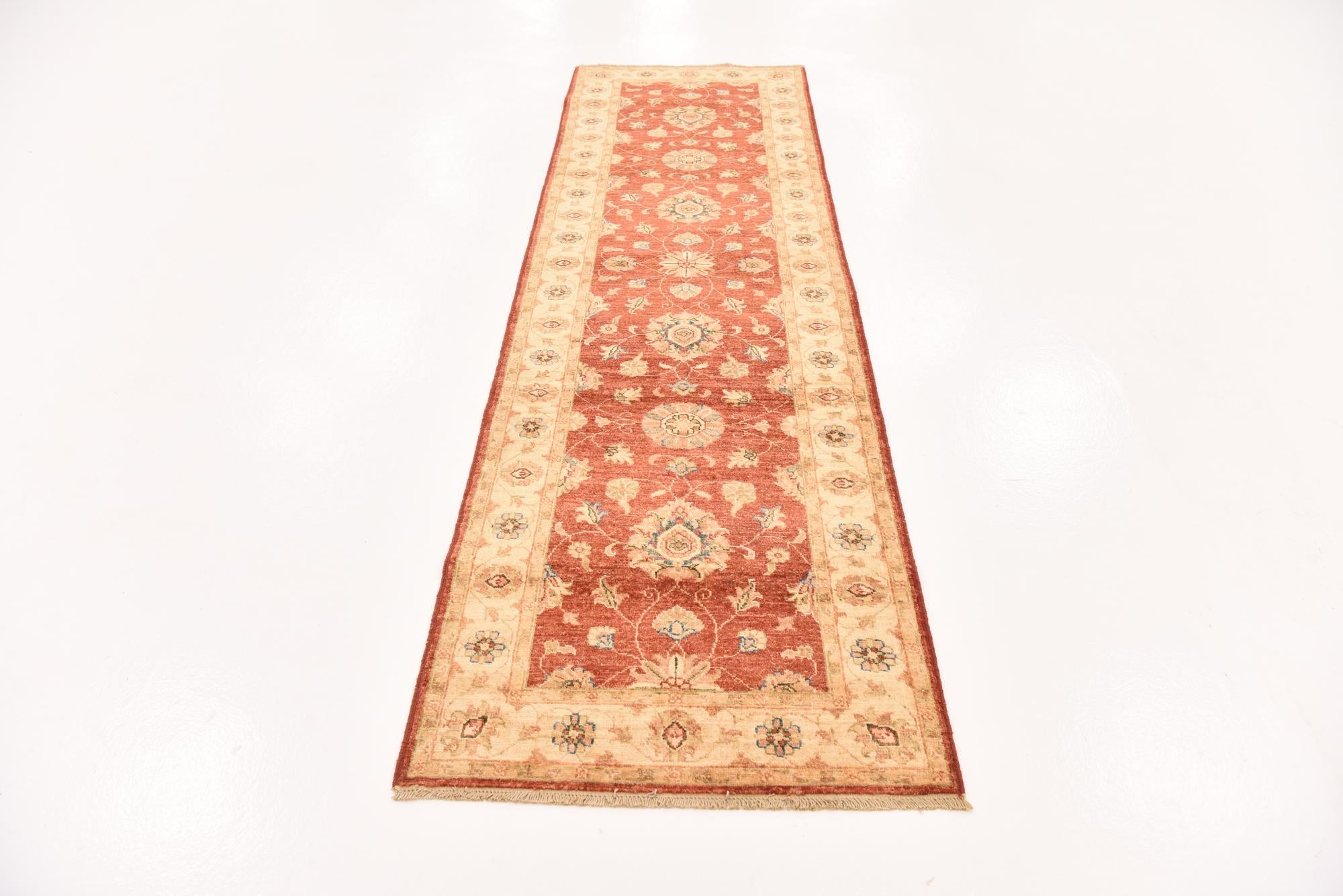 2' 9 x 9' 6 Hand Knotted Peshawar Ziegler Runner Rug