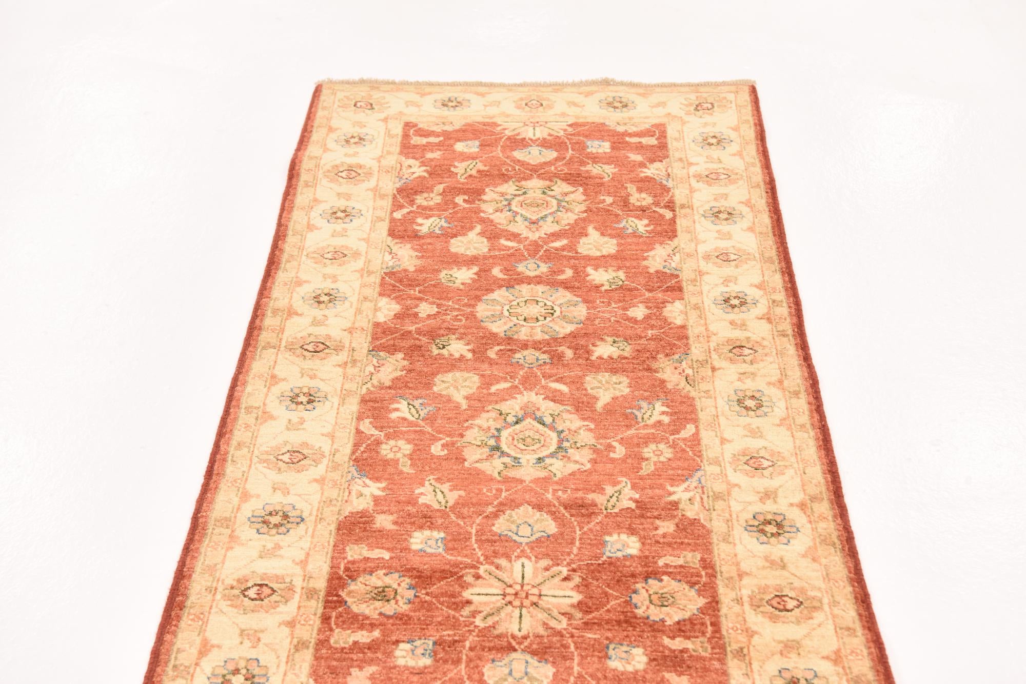 2' 9 x 9' 6 Hand Knotted Peshawar Ziegler Runner Rug