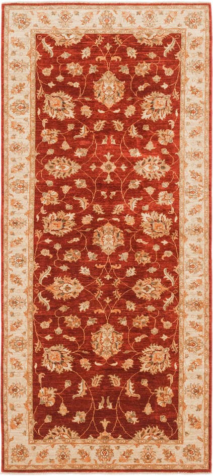 Detail image of 4' 1 x 9' 5 Hand Knotted Peshawar Ziegler Runner Rug