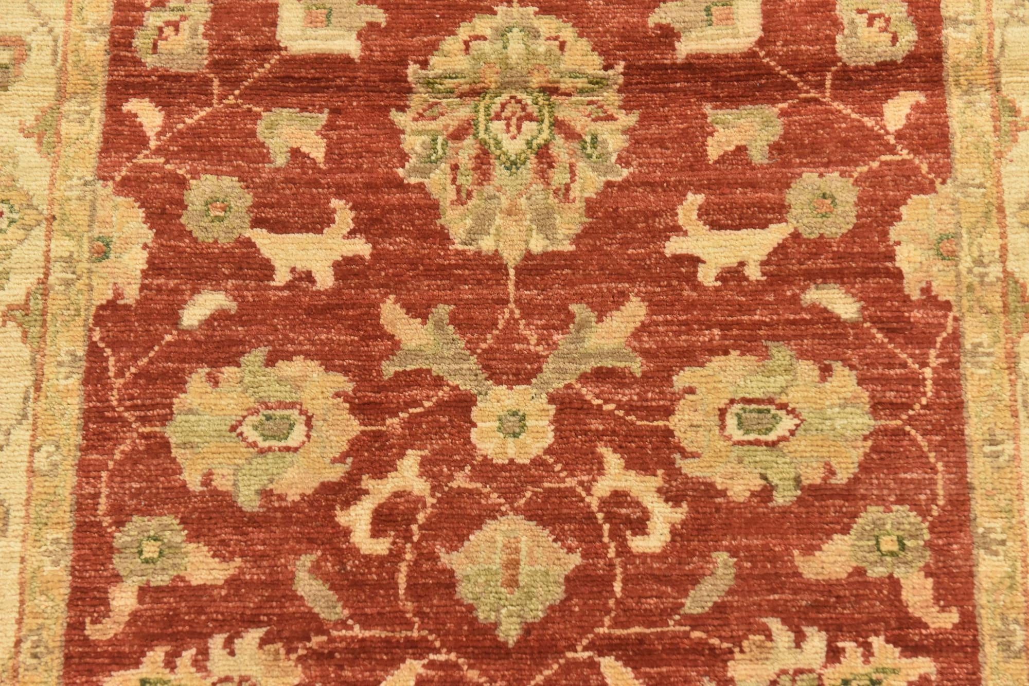 2' 8 x 9' 8 Hand Knotted Peshawar Ziegler Runner Rug
