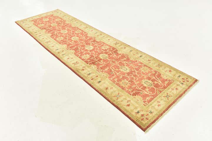 2' 9 x 9' 3 Hand Knotted Peshawar Ziegler Runner Rug