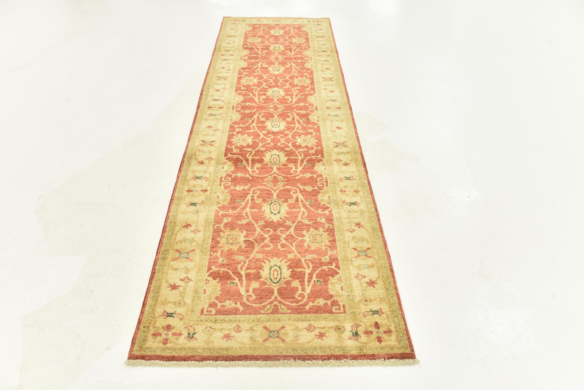 2' 9 x 9' 3 Hand Knotted Peshawar Ziegler Runner Rug