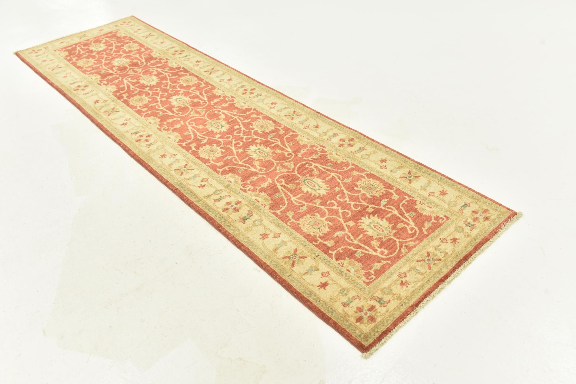 2' 8 x 9' 5 Hand Knotted Peshawar Ziegler Runner Rug