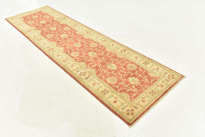2' 8 x 9' 5 Hand Knotted Peshawar Ziegler Runner Rug