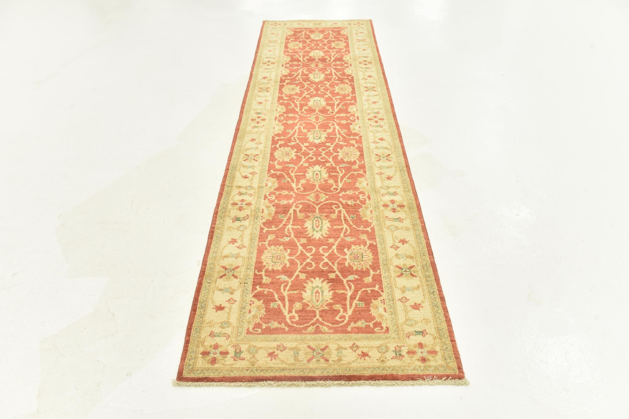 2' 8 x 9' 5 Hand Knotted Peshawar Ziegler Runner Rug