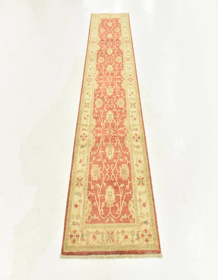 Detail image of 2' 8 x 9' 5  Hand Knotted Peshawar Ziegler Runner Rug