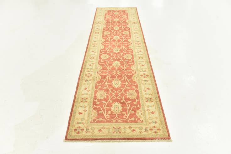 Detail image of 2' 8 x 9' 5 Hand Knotted Peshawar Ziegler Runner Rug