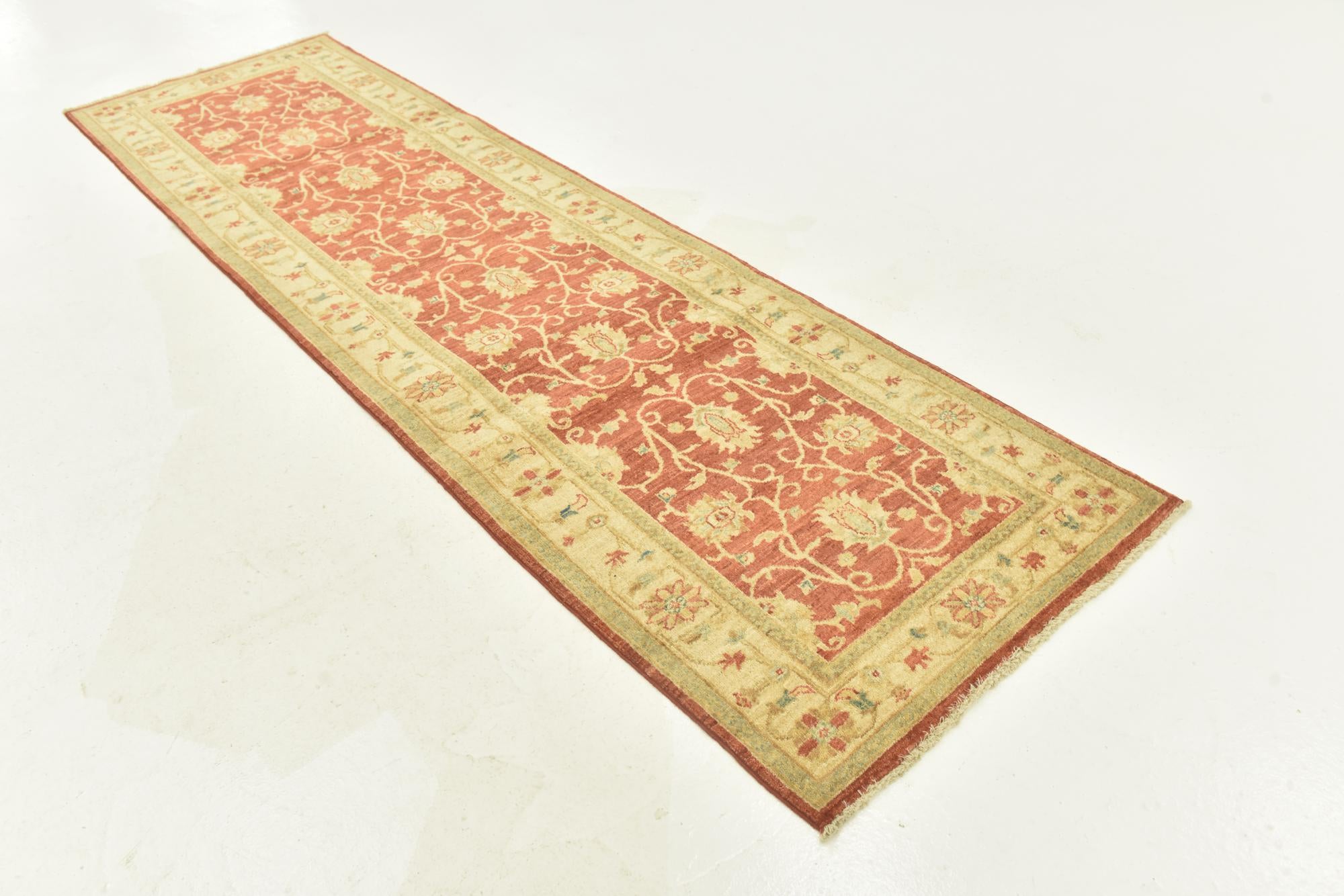 2' 9 x 9' 8 Hand Knotted Peshawar Ziegler Runner Rug