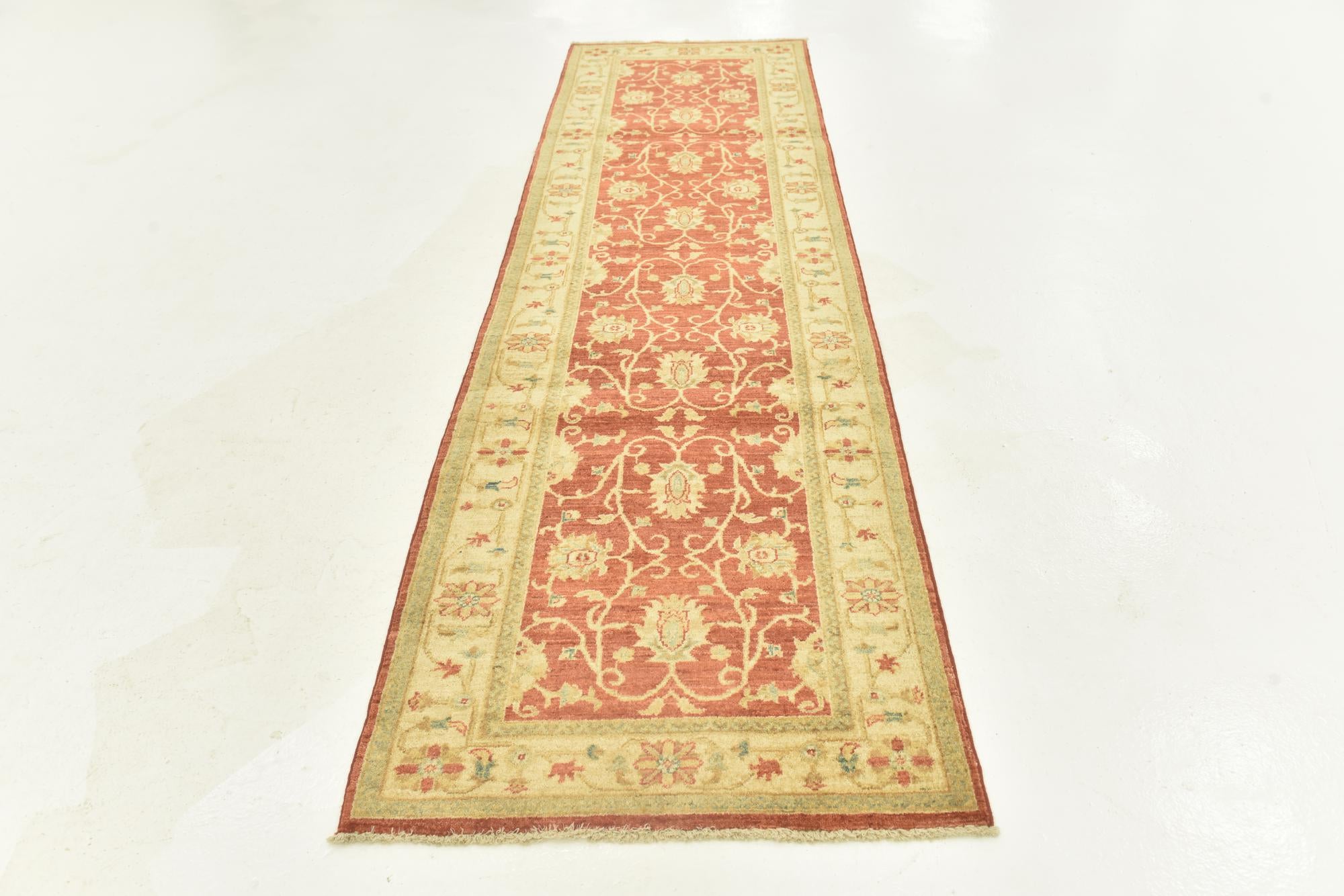 2' 9 x 9' 8 Hand Knotted Peshawar Ziegler Runner Rug