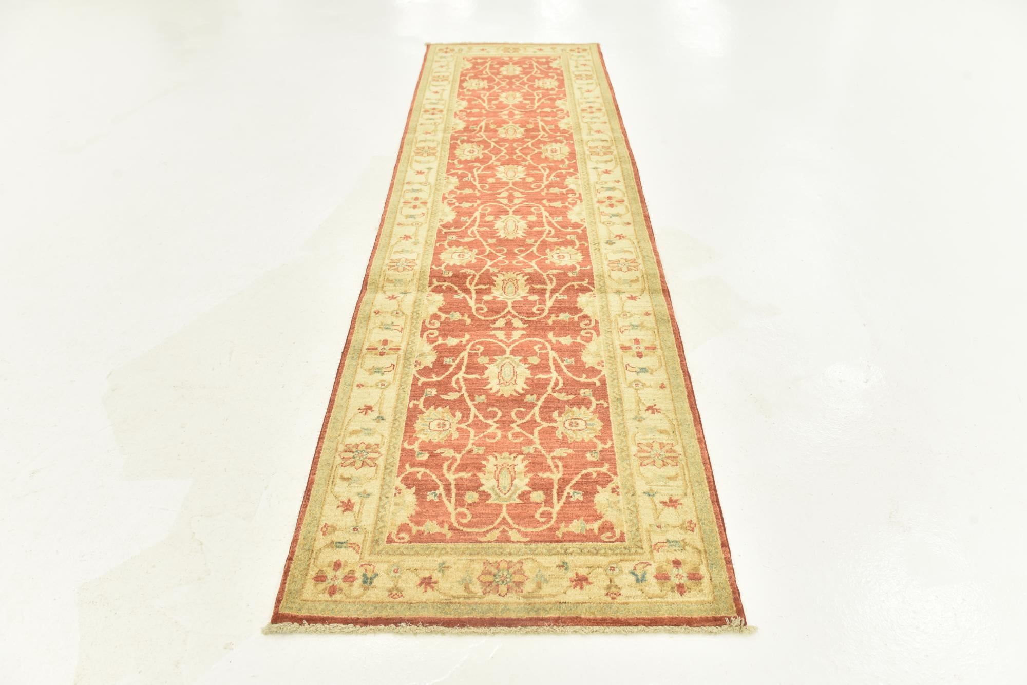 2' 9 x 9' 9 Hand Knotted Peshawar Ziegler Runner Rug