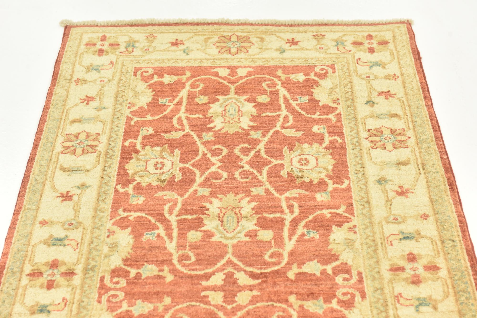 2' 9 x 9' 9 Hand Knotted Peshawar Ziegler Runner Rug