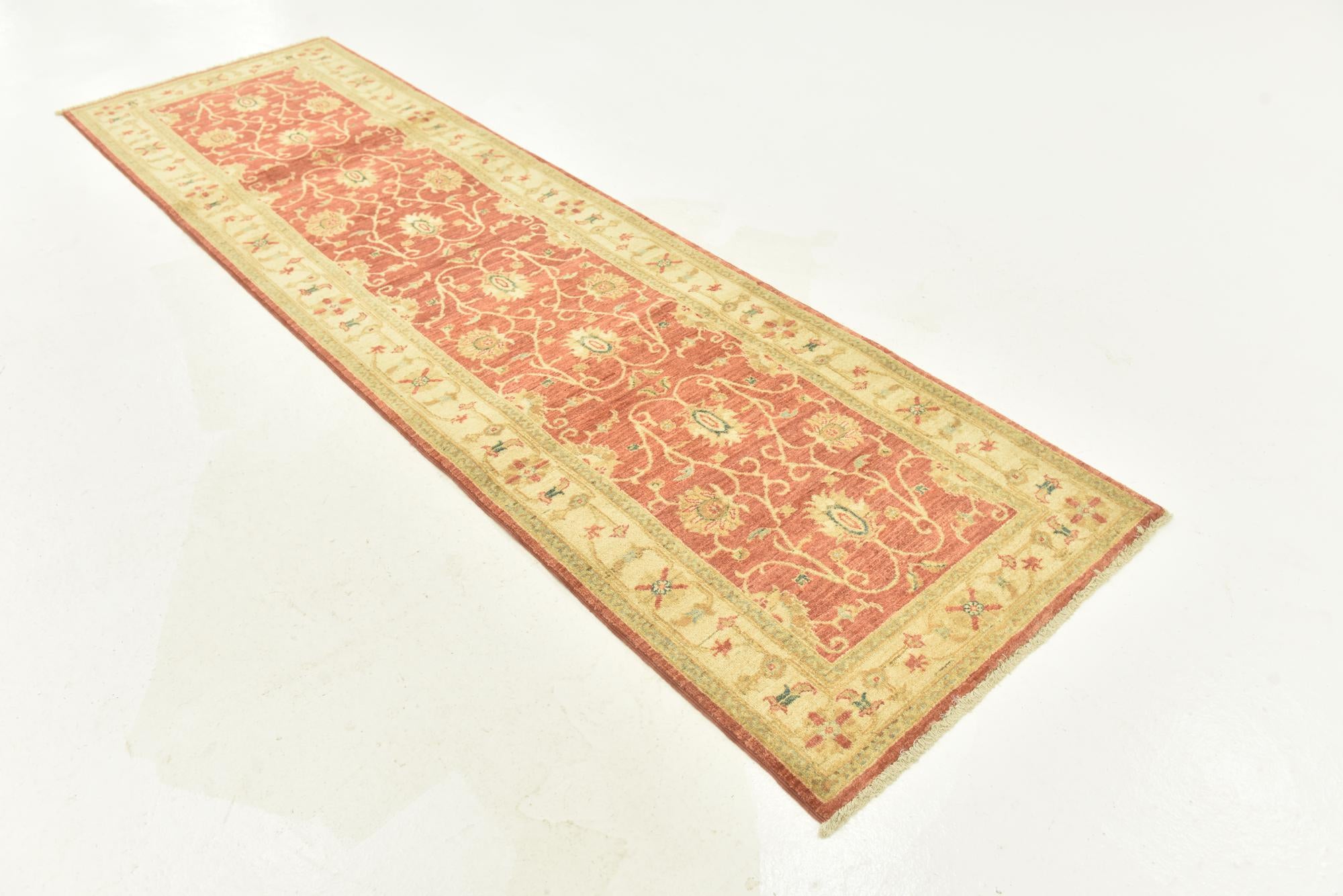 2' 8 x 9' 2 Hand Knotted Peshawar Ziegler Runner Rug