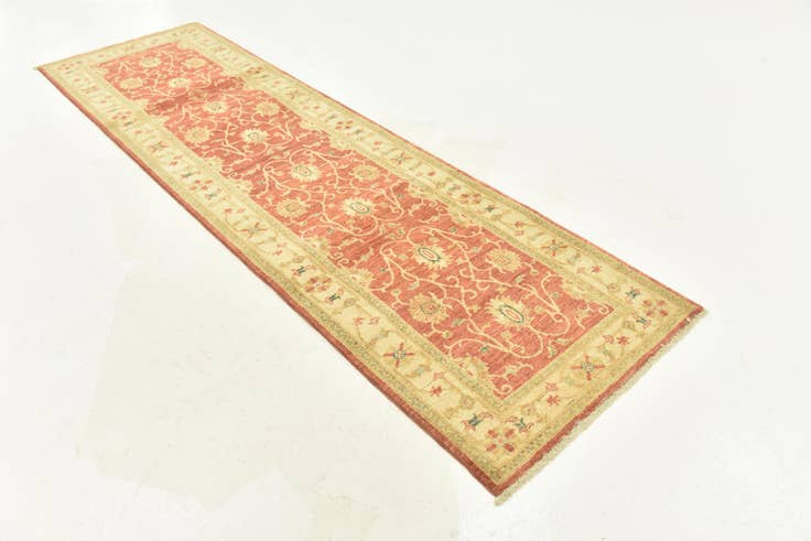 Detail image of 2' 8 x 9' 2 Hand Knotted Peshawar Ziegler Runner Rug