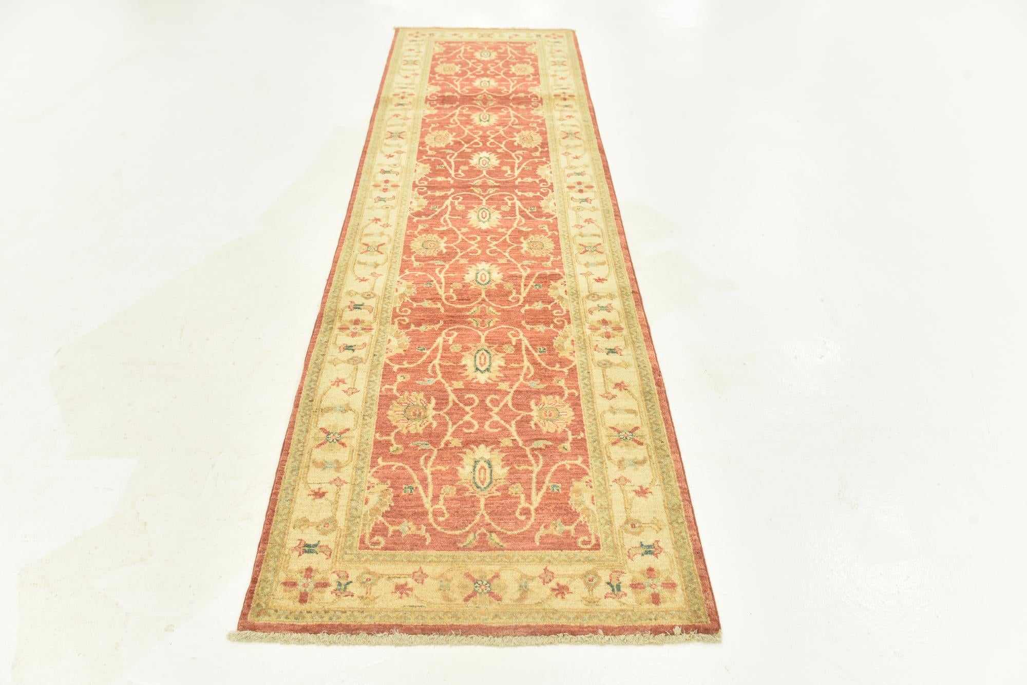 2' 8 x 9' 2 Hand Knotted Peshawar Ziegler Runner Rug
